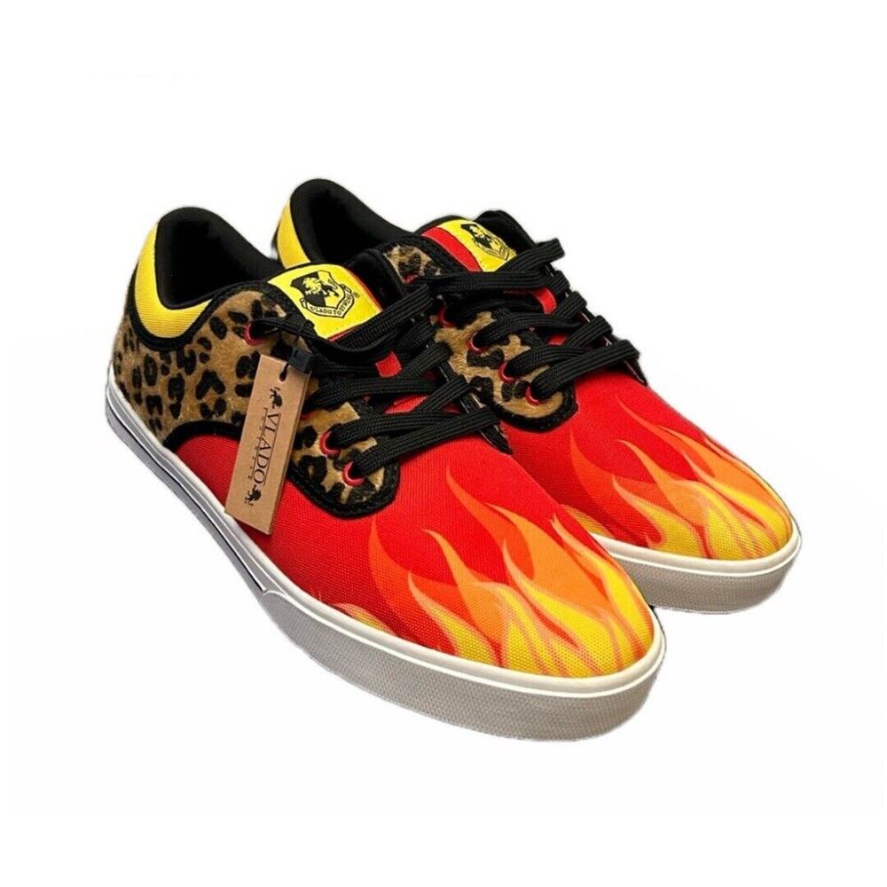 Vlado‎ Spectro 3 Limited Edition Flames & Cheetah Rare Men's Shoes Size 10.5 NWT